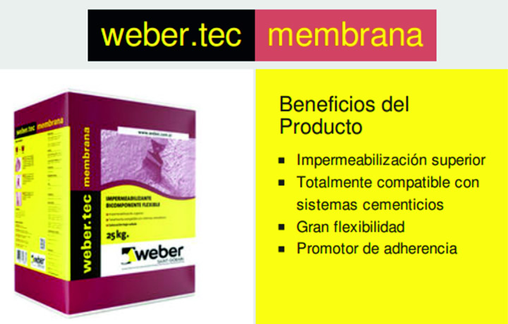  (Muestra en obra del producto weber.tec membrana)